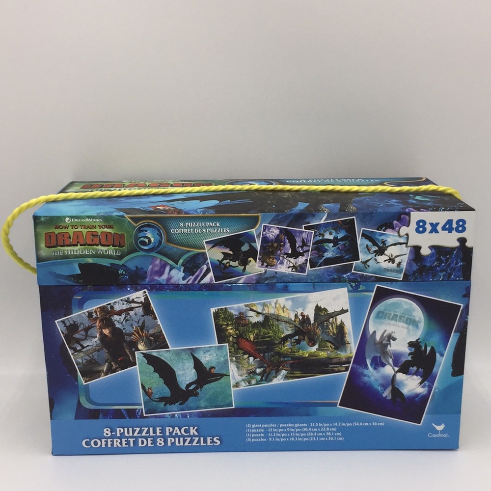 DreamWorks How To Train Your Dragon The Hidden World 8 Puzzle Pack w/Storage Box